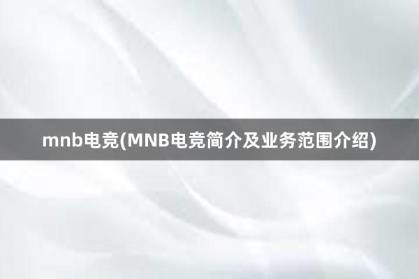 mnb电竞(MNB电竞简介及业务范围介绍)